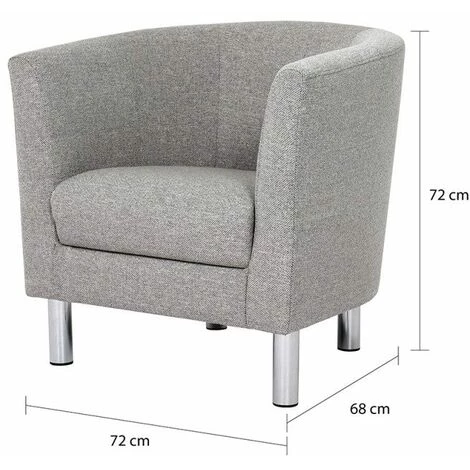 NETFURNITURE Chaise De Bras De Baignoire Ontaire 1 Tissu De Gris Clair Plombe - Gris 4 NETFURNITURE Chaise De Bras De Baignoire Ontaire 1 Tissu De Gris Clair Plombe - Gris – Image 2