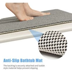 LIFCAUSAL Tapis De Douche Antidérapant Tapis De Bain Absorbant L'eau Tapis De Porte Séchage Rapide PVC Loofah Tapis De Bain Lavable En Machine Pour Salle De Bain Chambre Cuisine 61 X 40,6 Cm Beige -Pas Cher Fauteuil Magasin 54423564 5