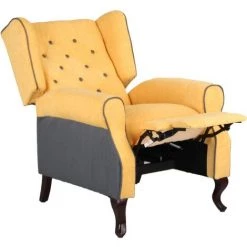COMPRALO Kit Canapé Avec 2 Fauteuils Inclinables Rela Tessuto | Ocra - Ocra -Pas Cher Fauteuil Magasin 54551657 4