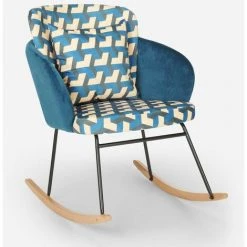 Pas Cher Fauteuil Magasin 10 AHD AMAZING HOME DESIGN Chaise à Bascule Moderne Fauteuil En Velours Coussin De Salon Modelis