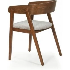 ALTOBUY NOAH - Lot De 2 Fauteuils Effet Bois Naturel Et Tissu Gris - Naturel -Pas Cher Fauteuil Magasin 54655157 4