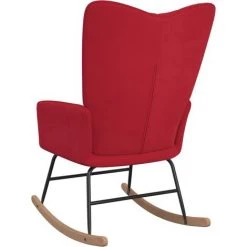 Chaise à Bascule Velours Rouge Bordeaux VidaXL 10 Chaise à Bascule Velours Rouge Bordeaux VidaXL -Pas Cher Fauteuil Magasin 54664597 4