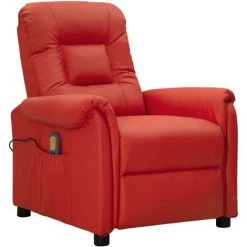Fauteuil De Massage Inclinable Similicuir Rouge Bordeaux VidaXL