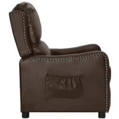 VidaXL Fauteuil Inclinable Similicuir Brillant Marron - Brun -Pas Cher Fauteuil Magasin 54664835 4