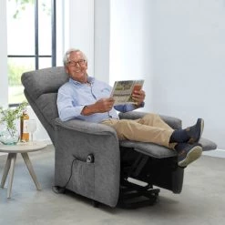 LE ROI DU RELAX Fauteuil Relax électrique 2 Moteurs Système Lève-personnes Pour Seniors Giorgia+ | Couleur: Gris -Pas Cher Fauteuil Magasin 54686356 2