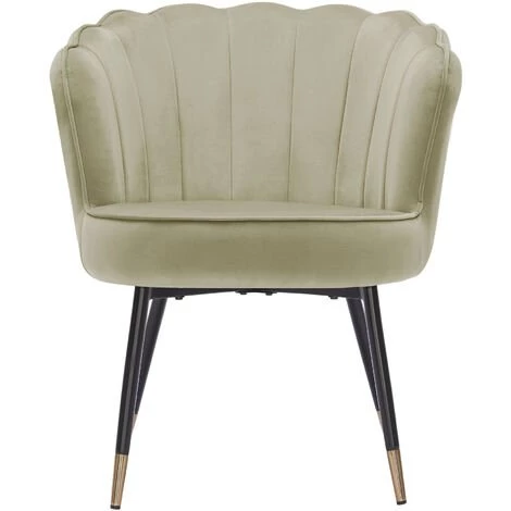 BAïTA Fauteuil CALLISTA En Velours Beige Avec Pieds Noir Et Doré - Beige 7 BAïTA Fauteuil CALLISTA En Velours Beige Avec Pieds Noir Et Doré - Beige – Image 5