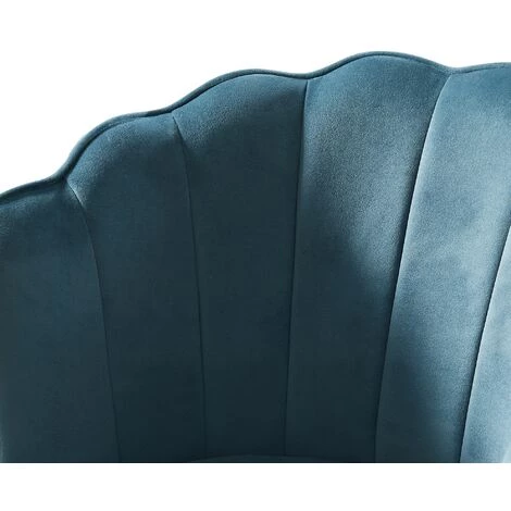 BAïTA Fauteuil CALLISTA En Velours Bleu Avec Pieds Doré - Bleu 6 BAïTA Fauteuil CALLISTA En Velours Bleu Avec Pieds Doré - Bleu – Image 4