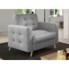 LES TENDANCES Fauteuil Matelassé Velours Gris Clair Et Bois Clair Anska -Pas Cher Fauteuil Magasin 54718841 1