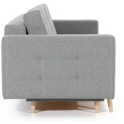 LES TENDANCES Fauteuil Matelassé Velours Gris Clair Et Bois Clair Anska -Pas Cher Fauteuil Magasin 54718841 5