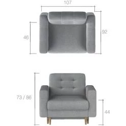 LES TENDANCES Fauteuil Matelassé Velours Bleu Canard Et Bois Clair Anska -Pas Cher Fauteuil Magasin 54719090 4