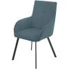 Lot De 2 Fauteuils En Tissu / Métal Coloris Anthracite Mat - Longueur 58 X Profondeur 62 X Hauteur 91 X Hauteur Assise 48 Cm -PEGANE- -Pas Cher Fauteuil Magasin 54815860 1
