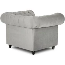 MOBILIER DECO WARREN - Fauteuil Chesterfield En Velours Gris 9 MOBILIER DECO WARREN - Fauteuil Chesterfield En Velours Gris -Pas Cher Fauteuil Magasin 54827318 3