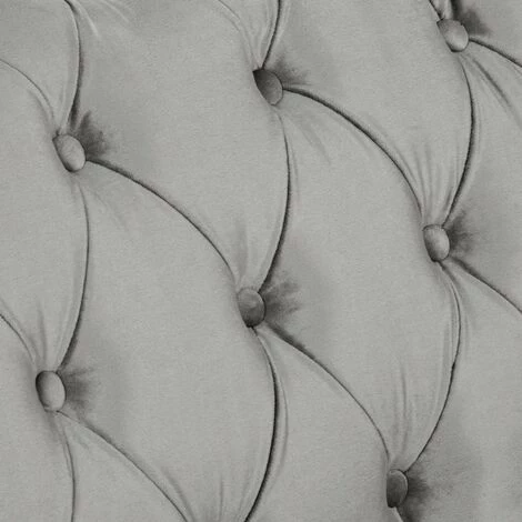 MOBILIER DECO WARREN - Fauteuil Chesterfield En Velours Gris 6 MOBILIER DECO WARREN - Fauteuil Chesterfield En Velours Gris – Image 4