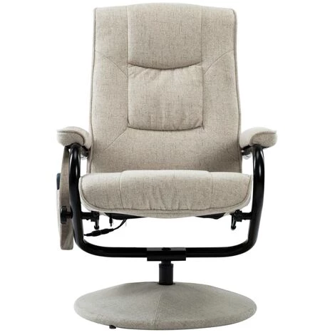 Topdeal Fauteuil De Massage Avec Repose-pied Crème Tissu VDFF14414_FR 6 Topdeal Fauteuil De Massage Avec Repose-pied Crème Tissu VDFF14414_FR – Image 4