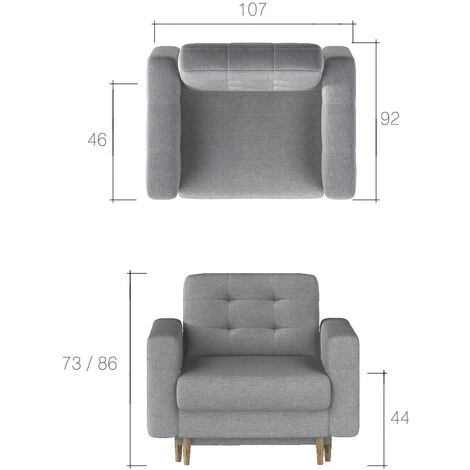 LES TENDANCES Fauteuil Matelassé Tissu Noir Et Bois Clair Anska 6 LES TENDANCES Fauteuil Matelassé Tissu Noir Et Bois Clair Anska – Image 4