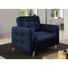LES TENDANCES Fauteuil Matelassé Velours Bleu Marine Et Bois Clair Anska 1 LES TENDANCES Fauteuil Matelassé Velours Bleu Marine Et Bois Clair Anska -Pas Cher Fauteuil Magasin 54841572 1
