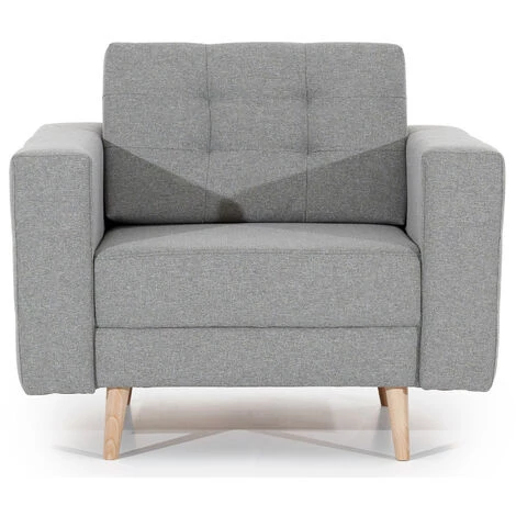 LES TENDANCES Fauteuil Matelassé Velours Bleu Marine Et Bois Clair Anska 4 LES TENDANCES Fauteuil Matelassé Velours Bleu Marine Et Bois Clair Anska – Image 2
