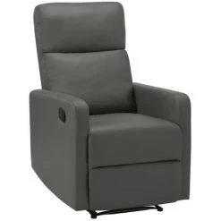 BAïTA Fauteuil Relax Small LOVA En PU Gris Foncé Avec Fonction Manuel - Gris