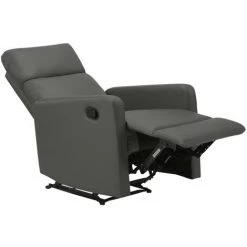 BAïTA Fauteuil Relax Small LOVA En PU Gris Foncé Avec Fonction Manuel - Gris -Pas Cher Fauteuil Magasin 54896517 5