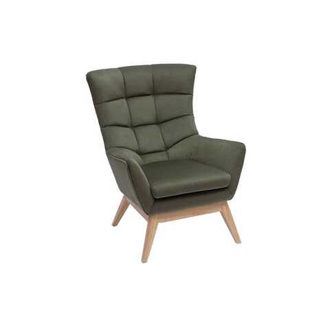 MILIBOO Fauteuil Scandinave Effet Velours Kaki Et Bois BRODY - Kaki Velours 4 MILIBOO Fauteuil Scandinave Effet Velours Kaki Et Bois BRODY - Kaki Velours – Image 2