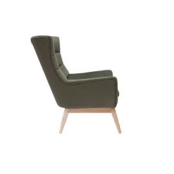 MILIBOO Fauteuil Scandinave Effet Velours Kaki Et Bois BRODY - Kaki Velours 8 MILIBOO Fauteuil Scandinave Effet Velours Kaki Et Bois BRODY - Kaki Velours -Pas Cher Fauteuil Magasin 54943641 3