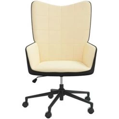 Chaise De Relaxation Blanc Crème Velours Et PVC VidaXL 10 Chaise De Relaxation Blanc Crème Velours Et PVC VidaXL -Pas Cher Fauteuil Magasin 54948243 4