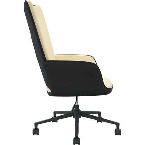 Chaise De Relaxation Blanc Crème Velours Et PVC VidaXL 7 Chaise De Relaxation Blanc Crème Velours Et PVC VidaXL – Image 5