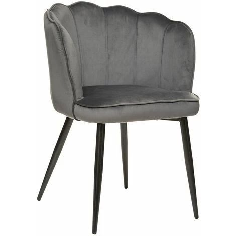 TOILINUX Lot De 2 Fauteuils En Velours Isora - Longueur 61, Profondeur 58, Hauteur 79cm - Gris 4 TOILINUX Lot De 2 Fauteuils En Velours Isora - Longueur 61, Profondeur 58, Hauteur 79cm - Gris – Image 2
