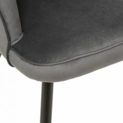 TOILINUX Lot De 2 Fauteuils En Velours Isora - Longueur 61, Profondeur 58, Hauteur 79cm - Gris 10 TOILINUX Lot De 2 Fauteuils En Velours Isora - Longueur 61, Profondeur 58, Hauteur 79cm - Gris -Pas Cher Fauteuil Magasin 54995598 4