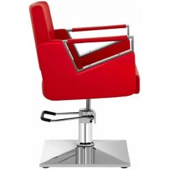 HELLOSHOP26 Fauteuil De Barbier Avec Repose-pieds Acier Similicuir Rotatif à 360 Degrés Rouge - Rouge -Pas Cher Fauteuil Magasin 55023895 3