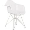 LES TENDANCES Fauteuil Transparent Et Pieds Acier Chromé Croizy -Pas Cher Fauteuil Magasin 55024846 1