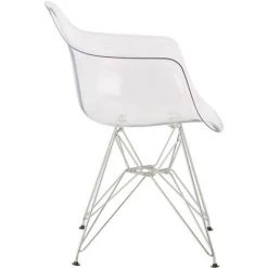 LES TENDANCES Fauteuil Transparent Et Pieds Acier Chromé Croizy -Pas Cher Fauteuil Magasin 55024846 2