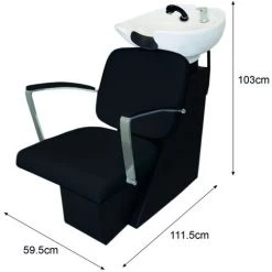 MONSTER SHOP Fauteuil De Coiffure Shampooing Lavabo Appui Tête Réglable Noir Salon De Beauté Coiffure Barbier - Noir -Pas Cher Fauteuil Magasin 55041069 5