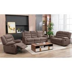 ALTOBUY PHOENIX - Fauteuil Relax Manuel Tissu Marron - Marron Foncé -Pas Cher Fauteuil Magasin 55067928 2