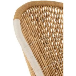 HELLIN Fauteuil Vintage à Dossier Haut En Bambou Naturel Et Blanc 1 Place - PASO - Beige -Pas Cher Fauteuil Magasin 55075262 5