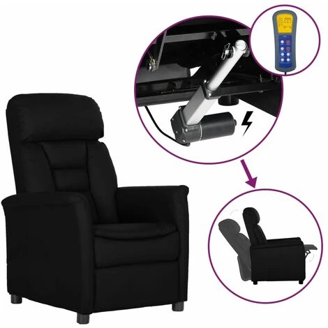 Fauteuil Inclinable Électrique Similicuir Noir VidaXL 3 Fauteuil Inclinable Électrique Similicuir Noir VidaXL
