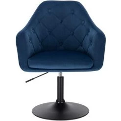 HELLOSHOP26 Lot De 2 Fauteuils Lounge Réglable En Hauteur Velours Et Métal Bleu - Bleu -Pas Cher Fauteuil Magasin 55080486 3