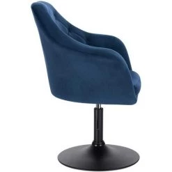 HELLOSHOP26 Lot De 2 Fauteuils Lounge Réglable En Hauteur Velours Et Métal Bleu - Bleu -Pas Cher Fauteuil Magasin 55080486 4