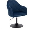HELLOSHOP26 Fauteuil Lounge Réglable En Hauteur Velours Et Métal Bleu - Bleu -Pas Cher Fauteuil Magasin 55080599 1