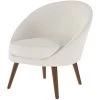 RENDEZ VOUS DéCO Fauteuil Blanc Calypso Effet Laine Bouclette - Blanc -Pas Cher Fauteuil Magasin 55258775 1