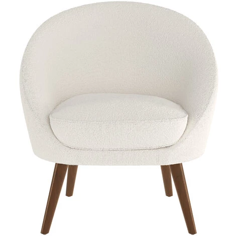 RENDEZ VOUS DéCO Fauteuil Blanc Calypso Effet Laine Bouclette - Blanc 7 RENDEZ VOUS DéCO Fauteuil Blanc Calypso Effet Laine Bouclette - Blanc – Image 5