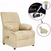 YOUTHUP Fauteuil De Massage Inclinable électrique Crème Similicuir Daim - Crème