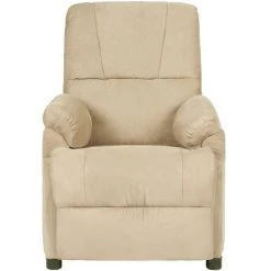 YOUTHUP Fauteuil De Massage Inclinable électrique Crème Similicuir Daim - Crème -Pas Cher Fauteuil Magasin 55260684 3