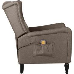 YOUTHUP Fauteuil De Massage Inclinable Taupe Tissu - Taupe -Pas Cher Fauteuil Magasin 55260685 3