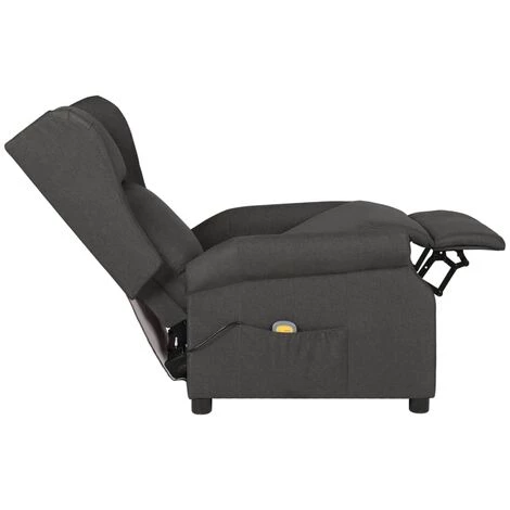 YOUTHUP Fauteuil De Massage Inclinable Gris Foncé Tissu - Gris 7 YOUTHUP Fauteuil De Massage Inclinable Gris Foncé Tissu - Gris – Image 5