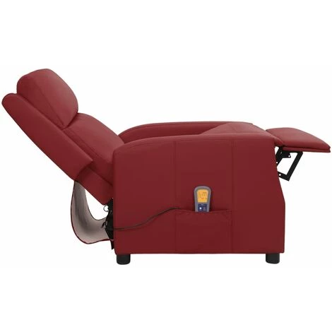 YOUTHUP Fauteuil De Massage Inclinable Rouge Bordeaux Similicuir - Rouge 7 YOUTHUP Fauteuil De Massage Inclinable Rouge Bordeaux Similicuir - Rouge – Image 5