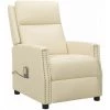YOUTHUP Fauteuil De Massage Inclinable Crème Similicuir - Crème