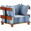 YOUTHUP Fauteuil 80x67x62 Cm Tissu En Jean Et Bois Massif De Manguier - Bleu 2 YOUTHUP Fauteuil 80x67x62 Cm Tissu En Jean Et Bois Massif De Manguier - Bleu -Pas Cher Fauteuil Magasin 55260737 1