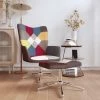 YOUTHUP Chaise De Relaxation Avec Repose-pied Patchwork Tissu - Multicolore 1 YOUTHUP Chaise De Relaxation Avec Repose-pied Patchwork Tissu - Multicolore -Pas Cher Fauteuil Magasin 55260756 1
