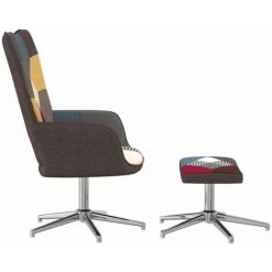 YOUTHUP Chaise De Relaxation Avec Repose-pied Patchwork Tissu - Multicolore 10 YOUTHUP Chaise De Relaxation Avec Repose-pied Patchwork Tissu - Multicolore -Pas Cher Fauteuil Magasin 55260756 4